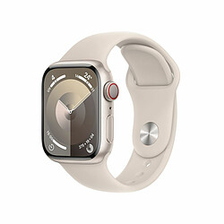 Apple Watch Series 9 GPS + Cellular 41 mm avec boîtier en aluminium Stellaire et bracelet sport Stellaire S/M