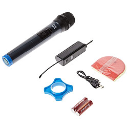 We D2 Microphone Dynamique Omnidirect sans fil , avec écran Récepteur Rechargeable, Jack 6.35mm BLEU