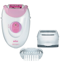 Braun Épilateur Silk-épil 3 3270 + 3 accessoires Épilateur Jambes et Corps - Étanche - Blanc/Rose