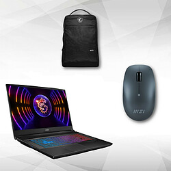 MSI Pulse 15 B13VFK-056FR + ESSENTIAL BACKPACK 16" + Prestige M98 - Noir 15,6" QHD - NVIDIA GeForce RTX 4060 - Intel Core i7-13700H - SSD 1 To - Windows 11 - Gris Titane + ESSENTIAL BACKPACK 16" - 1 Poches avant - Compartiment principale rembourré - Polyester et polyuréthane - Noir + Souris sans fil - Connectivité Bluetoot