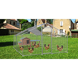 HABRITA Enclos parc grillagé 7-9 poules livré avec bâche de toit en polyester