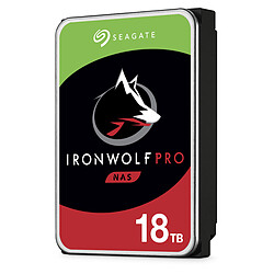 Seagate Technology Ironwolf PRO NAS HDD 18To SATA Ironwolf PRO Enterprise NAS HDD 18To 7200rpm 6Gb/s SATA 256Mo cache 3.5p 24x7 for NAS and RAID Rackmount systems BLK