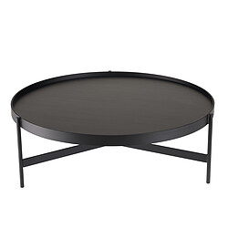 Avis MACABANE Table basse ronde Noir 102x102cm piètement métal DALY