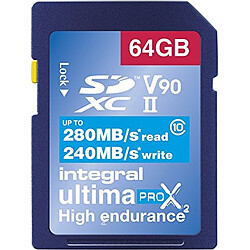 Integral Micro SDHC - 32 Go - Avec adaptateur carte mémoire SDHC - CL10 UHS2 U3 V90 - INMSDH32G-280/240U2