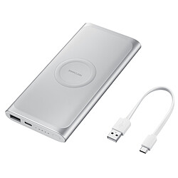 Samsung Batterie Externe 10 000mAh - Charge rapide sans fil - USB-C - Argent