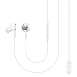 Samsung EO-IC100BWE - Écouteur AKG Intra Auriculaire - Connecteur Type C, Blanc, Télécommande (Emballage Original)