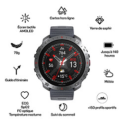 Avis Montre Connectée Mixte POLAR 900110287 Grit X2 Pro - Bracelet en silicone S-L Gris