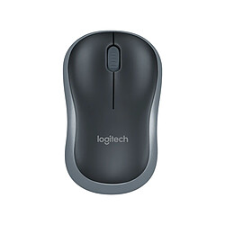 Logitech M185 - Sans fil - Noire et Gris Souris bureautique sans fil - 3 boutons - Capteur optique 1000 dpi - Ambidextre