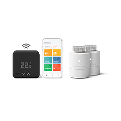 Tado Thermostat connecté Filaire Black Edition Kit de démarrage V3+ - 2 Têtes Thermostatiques connectées Basic