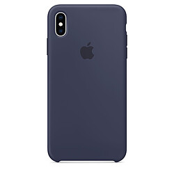 Apple Coque en silicone pour iPhone XS Max - Bleu nuit Coque en silicone pour iPhone XS Max - Compatible charge sans fil - Doublure en microfibre - Finition lisse