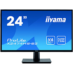 iiyama 24'' LED X2474HS-B2 Ecran PC Multimédia - 1920x1080 - Dalle VA - 4 ms - 75 Hz - HDMI/DVI/VGA/DisplayPort