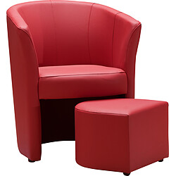 3S. x Home Fauteuil Cabriolet Repose Pieds Rouge BUZZ