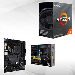 AMD RYZEN 5 4600G + TUF GAMING B550-PLUS Socket AM4 ( 3.7Ghz ) -  100-100000147BOX - Ventirad Wraith Stealth inclus + Carte mère ATX - Socket AM4 - AMD B550 - 4 x DDR4 - M.2 PCI-E 4.0 4x + SATA 6 Gb/s - USB 3.1 - PCI-Express 4.0 16x - LAN 2.5 GbE