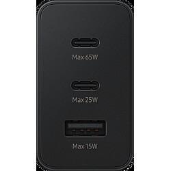 Chargeur maison triple USB A+C+C PD 65W (35W+25W+5W) Ultra-rapide Noir Samsung