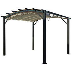 HABRITA Pergola arche structure mixte Aluminium/Acier gris anthracite