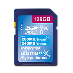 Integral Ultima Pro - 128 Go Carte mémoire SDXC - CL10 UHS2 U3 V90 - INSDX128G-280/240U2