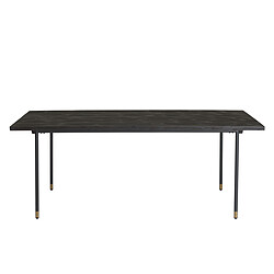 Avis MACABANE Table à Manger Noire 200 x 100 cm Pin Vieilli YANIS