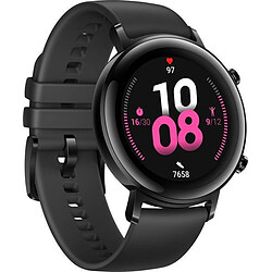 Huawei Watch GT 2 - 42 mm - Noir Montre Connectée - Bracelet en Fluoroelastomère Noir - GPS - Kirin A1 - Autonomie 1 semaine - Lite OS - Compatible Android et iOS