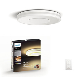 Philips Hue Plafonnier connecté BEING - 32W - Aluminium - White Ambiance - Télécommande Hue incluse Technologie Bluetooth avec ou sans pont de connexion Philips Hue - Compatible Google Assistant, Amazon Alexa et Apple HomeKit