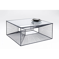 Acheter Kare Design Table basse Design 80x80cm en Verre et Acier Trempé Noir RAIGNE