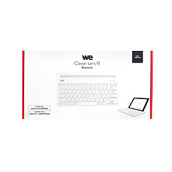 WE Clavier Bluetooth universel avec fonction support pour tablette/smartphone - coloris blanc