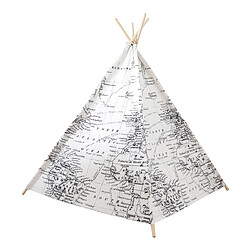 Sunny Tipi World Map Noir et Blanc