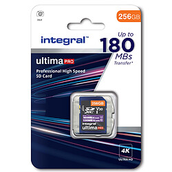 Integral Ultima Pro - 256 Go Carte mémoire SDXC CL10 - 180mo/s - INSDX256G-180V30