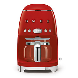 Smeg Cafetière filtre programmable 10 tasses Années 50 - Rouge - DCF02RDEU 1050 W - Programmable 24 heures - Capacité 1,40 L - Maximum 10 tasses - Arrêt automatique - Ecran digital LED