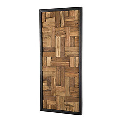 MACABANE Décoration Murale Rectangulaire Mozaïc SUZY Bois Teck Recyclé Nature pas cher