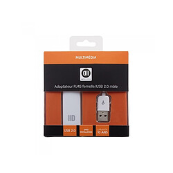 D2 Diffusion Adapateur USB 2.0 mâle/RJ-45 femelle