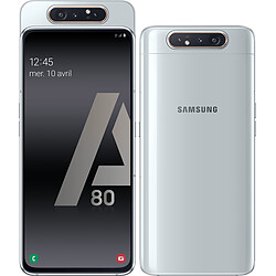 Samsung Galaxy A80 - 128 Go - Argent Smartphone 6,7'' FHD+ - 4G+ - 128 Go - Android 9.0 - Caméra rotative triple capteur - Lecteur d'empreinte digitale sous l'écran