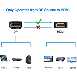 Avis D2 Diffusion D2 Câble DisplayPort vers HDMI, Résolution 4K, 2m, Noir