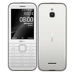 Nokia 8000 - 4G - Blanc Smartphone 2,8'' - Snapdragon 210 - RAM 512 Mo - ROM 4 Go - Caméra 2MP - WiFi - 4G - Bluetooth - Autonomie jusqu'à 19 jours