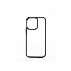 WE Coque de protection RUBBER APPLE IPHONE 13 PRO: Dos transparent – contour mat noir- anti-chocs – antidérapant – semi-rigide – apparence du téléphone conservé