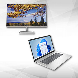 HP 27" IPS - M27F - 2G3D3AA + 17-cn3004nf - Argent Ecran PC - 1920 x 1080 - IPS - 5 ms - 75Hz - HDMI / VGA + 17" Full HD - Intel® Core i3-N305 - RAM 8Go DDR4 - SSD 512Go - Intel UHD Graphics -  AZERTY - Windows 11