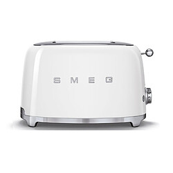 Smeg Grille-pain Blanc - TSF01WHEU 2 fentes - 950 W - Thermostat 6 positions - Fonctions réchauffage - Parois froides