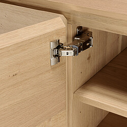 Acheter MACABANE Buffet couleur naturelle 4 portes 6 étagères pieds métal noir MAXENDRE