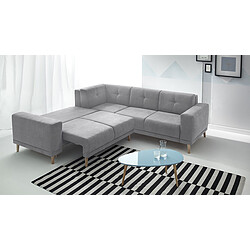 Acheter Bobochic LUNA - 6 places - Canapé d'angle panoramique avec pouf - Convertible - Gris Clair