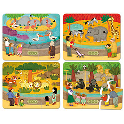 Vilac Puzzle 4 x 6 pièces : Les animaux du zoo