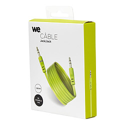 Avis WE Câble Auxiliaire Audio Jack/Jack 3,5mm Mâle Mâle Plat 1m50 - très résistant - Compatible avec les casques Beats, iPhone iPad iPod Casque HiFi Autoradio Smartphone Tablette MP3 - Vert