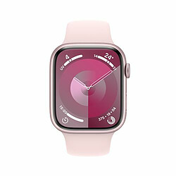 Apple Watch Series 9 GPS + Cellular 45 mm avec boîtier en aluminium Rose et bracelet sport Rose clair S/M