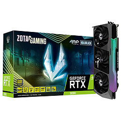  ZOTAC GAMING GeForce RTX 3090 AMP EXTREME HOLO GDDR6X - 24 Go de mémoire vidéo - Conception HoloBlack - Éclairage SPECTRA 2.0 RVB (compatible avec la bande LED externe)