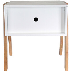 3S. x Home Table de Chevet Empilable Blanc ICHIGO