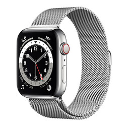 Apple Watch Series 6 - GPS+Cellular - 44 - Acier Argent / Bracelet Milanese Loop Argent Montre connectée 4G - Acier inoxydable - Étanche - GPS - Cardiofréquencemètre - Écran Retina Always On - Wi-Fi 5 GHz / Bluetooth - watchOS 7 - Bracelet 44 mm