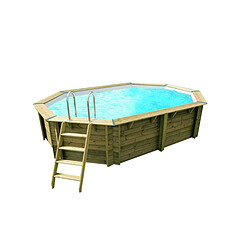 ubbink Piscine bois Océa 5,50 x 3,55 x 1,20 m - Liner gris Piscine bois Océa 5,50 x 3,55 x 1,20 m - Liner gris - finition aluminium anodisé