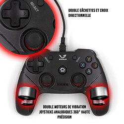 Gamium Manette PS3 filaire WE compatible PC Android – Connectée en USB 1.8 mètres Gamepad filaire dual shock 12 boutons