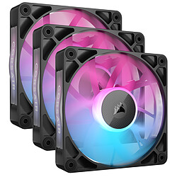 Corsair Starter Kit - iCUE LINK RX120 RGB 120mm PWM Fans - Noir Kit de démarrage ventilateurs - RGB - 120mm - LED - 3 ventilateurs