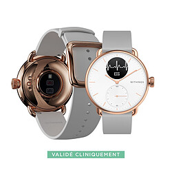 Acheter Montre connectée Homme WITHINGS Montres SCANWATCH  3 Aiguilles - Induction HWA09-model 5-All-Int - Bracelet Silicone Gris