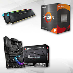 Ryzen 5 5600X - 3,7/4,6 GHz + AMD MPG B550 GAMING PLUS - ATX + Vengeance RGB RS 16 Go (2 x 8 Go) DDR4 3200 MHz