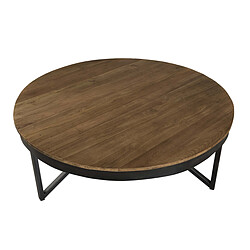 Avis MACABANE Table basse ronde 90 x 90 cm bois et métal - SIANA